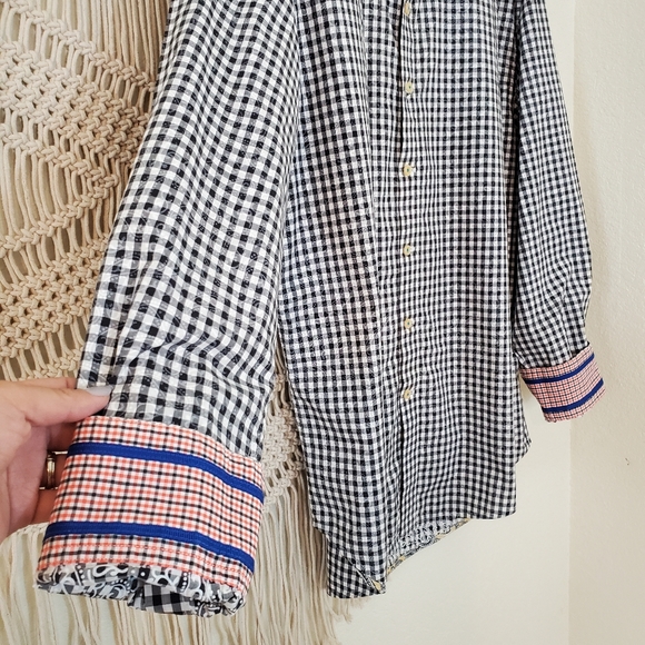 Robert Graham Gingham Paisley Water Print Button down! Size XL. - Picture 3 of 8